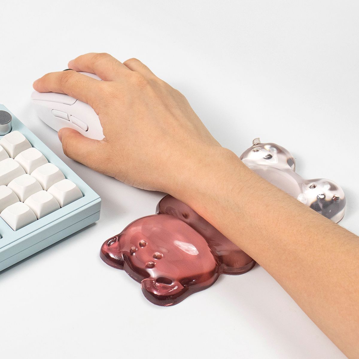 Gaming Keyboard Number Pad - Repose-poignet en gel transparent en forme
