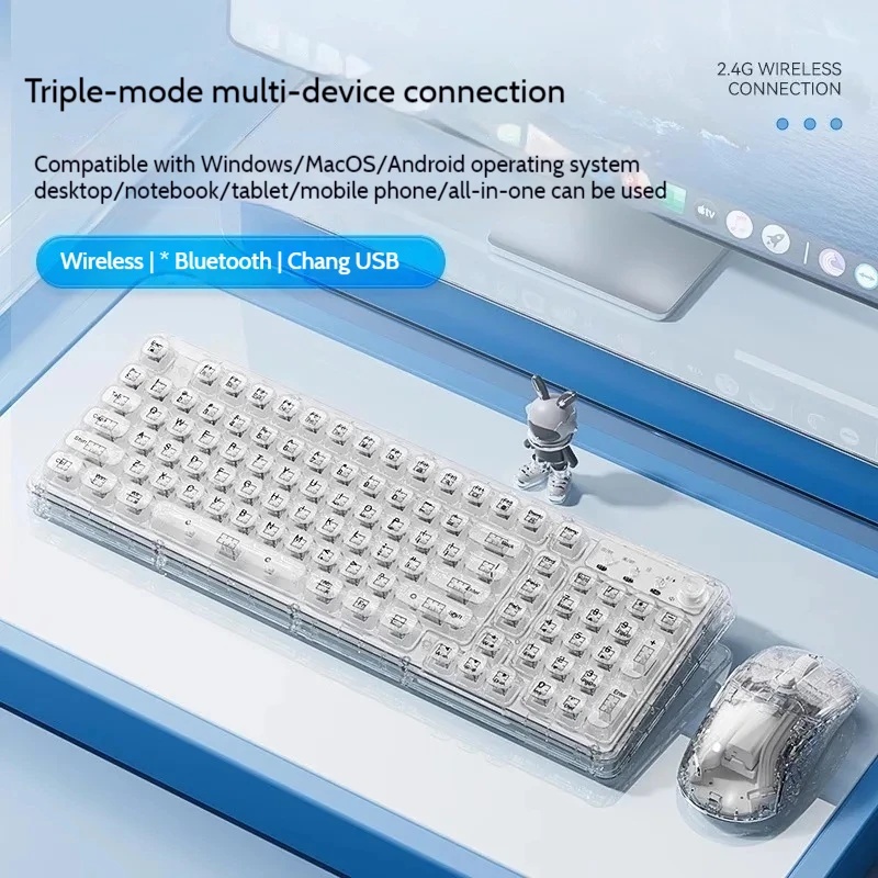 Keyboard Gaming Transparent - Ensemble clavier et souris sans fil