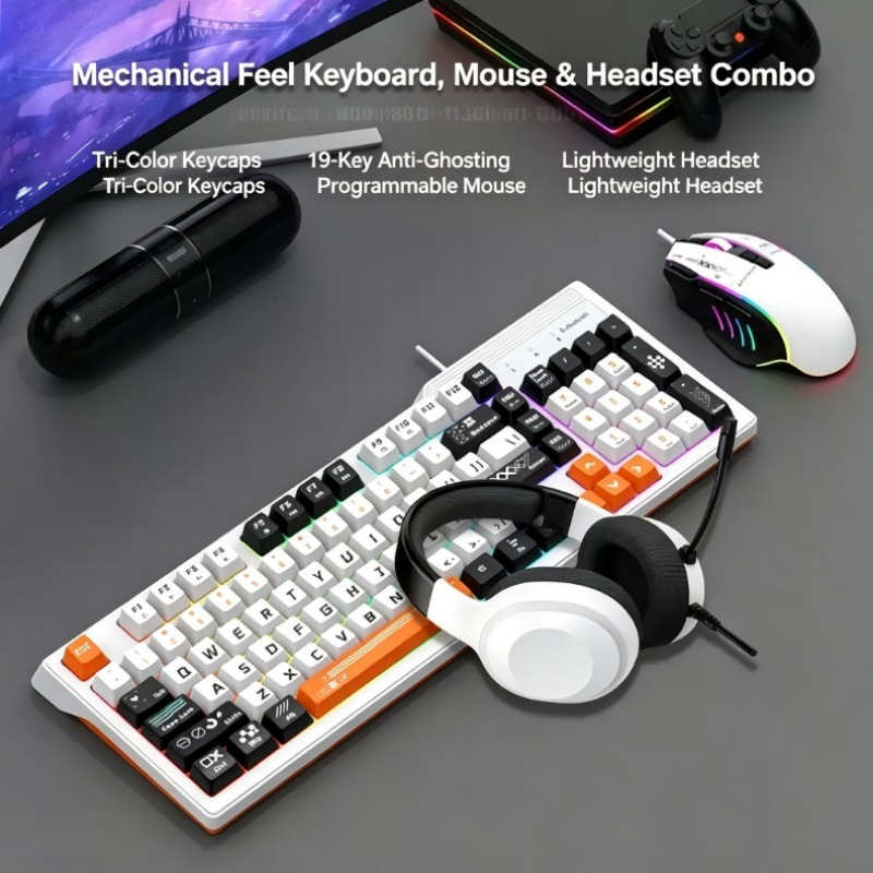 Gaming Keyboard Mouse And Headset Combo - Ensemble de jeu K8pro 3 en