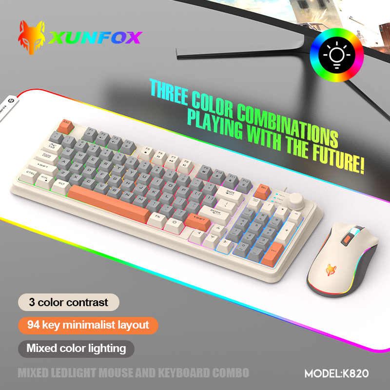 Gaming Keyboard Mouse And Headset Combo - K820 USB filaire jeu clavier souris