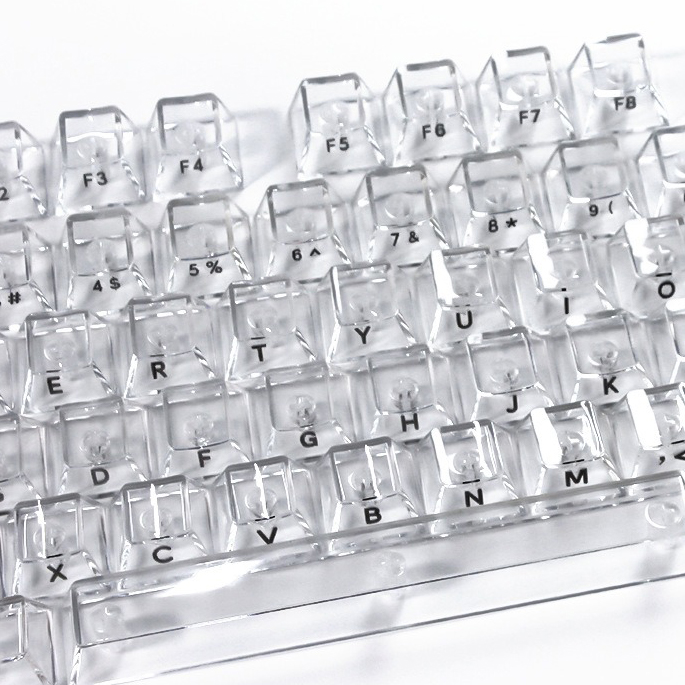 Keyboard Gaming Transparent - Capuchons de touches transparents en cristal,