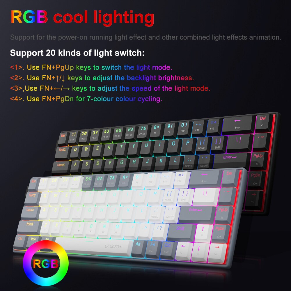 E-YOOSO A68 RVB Mini Mince USB - Gaming Keyboard Mobile avis et prix