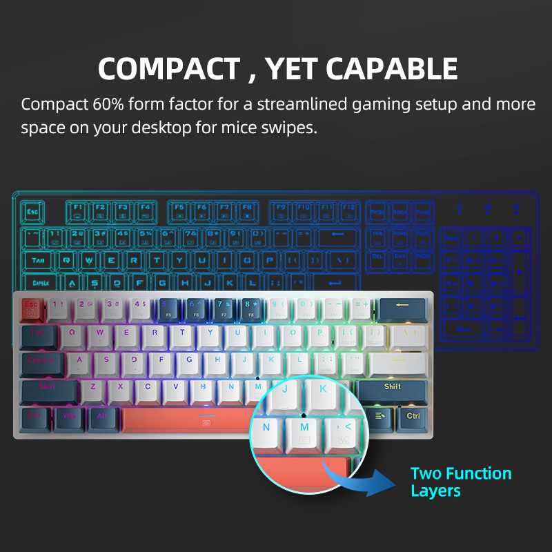 K500-B61 Machenike Mini clavie - Gaming Keyboard Blue avis et prix