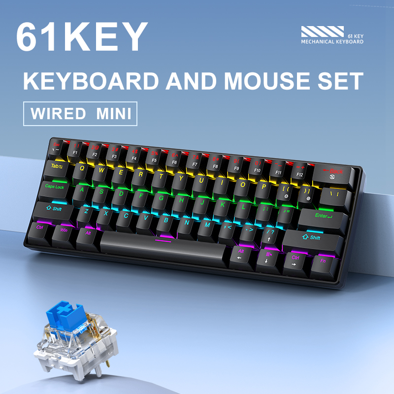 APAYADO K61 Mini clavier mécan - Gaming Keyboard Mouse And Headset Combo avis et prix
