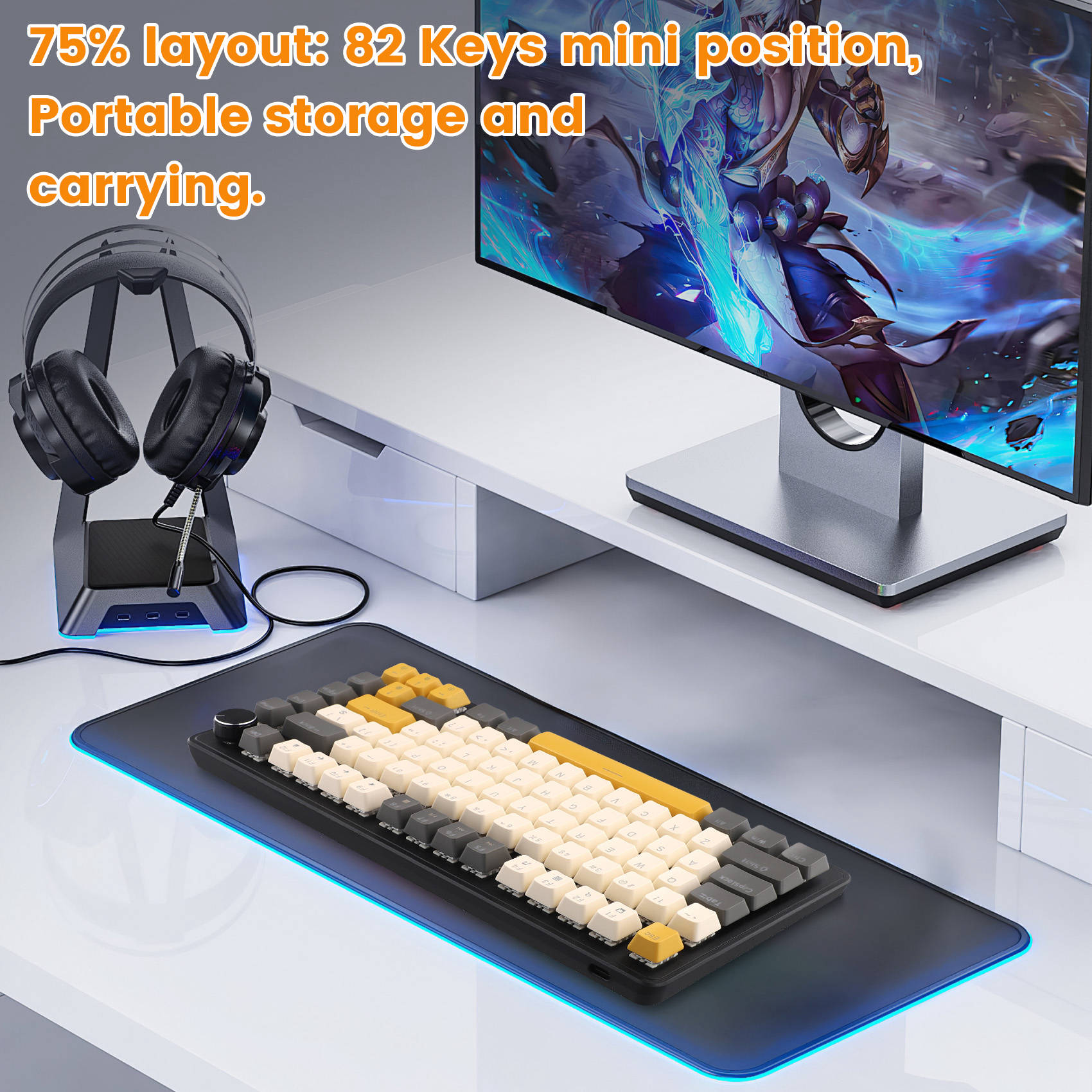 Clavier de jeu K82 avec bouton - Keyboard Gaming Blue Switch avis et prix
