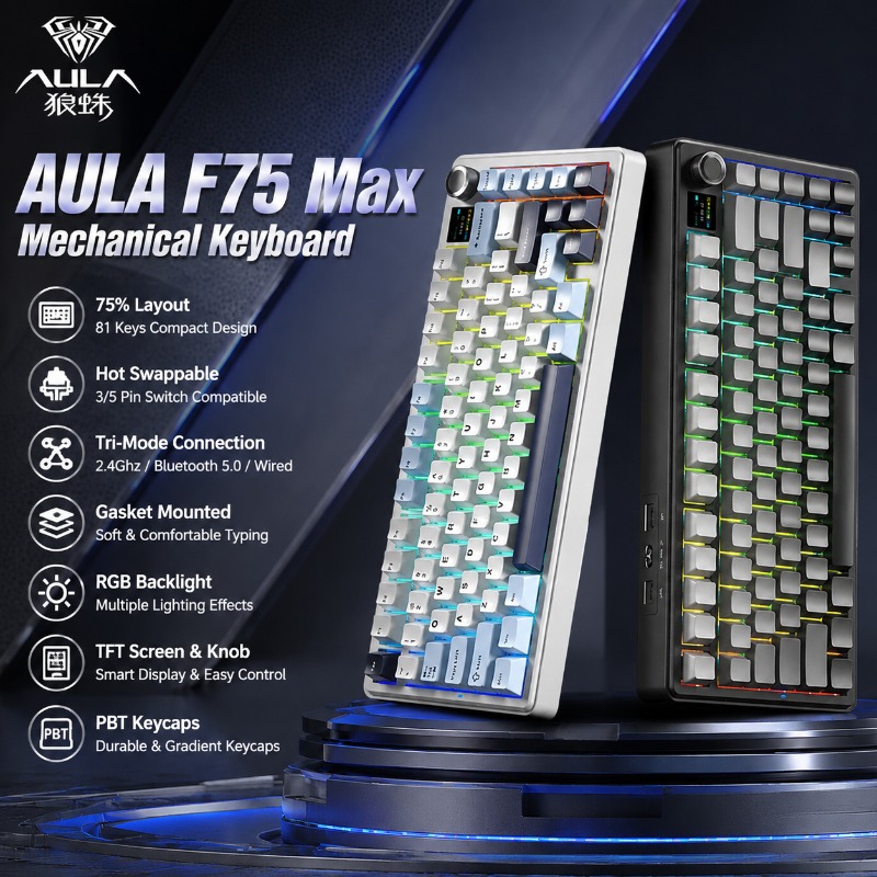 Clavier mécanique AULA F75 Max - Gaming Keyboard Wireless avis et prix