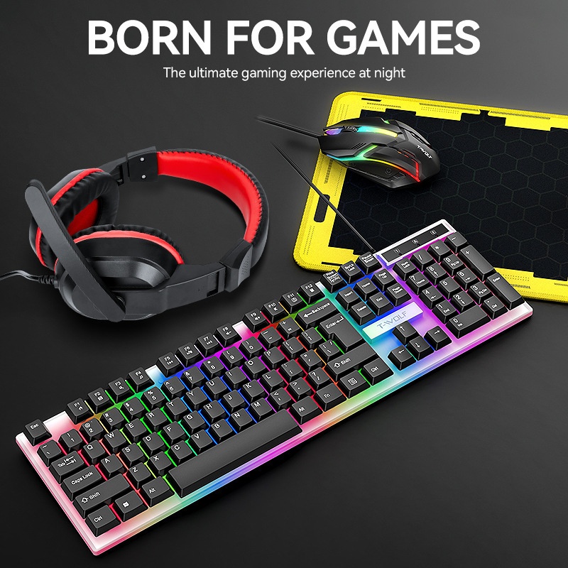 Combo de jeu espagnol T-Wolf T - Gaming Keyboard Mouse And Headset Combo avis et prix