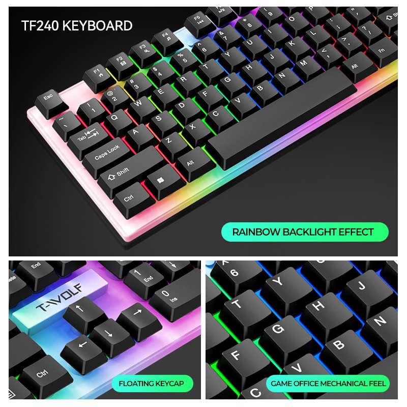 Combo de jeu espagnol T-Wolf T - Gaming Keyboard Mouse And Headset Combo avis et prix