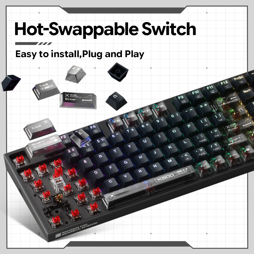 Clavier mécanique filaire Mach - Keyboard Gaming Transparent avis et prix