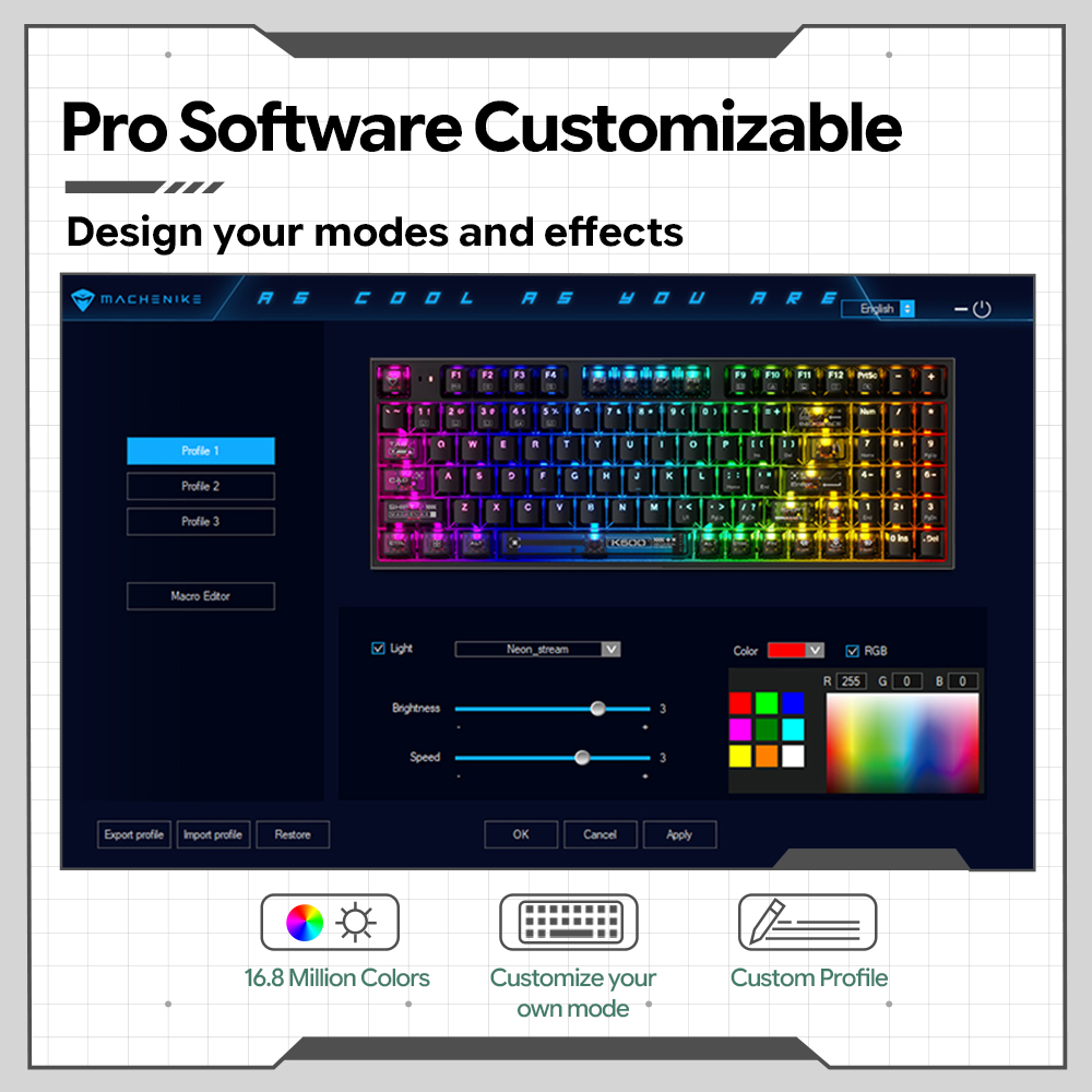 Clavier mécanique filaire Mach - Keyboard Gaming Transparent avis et prix