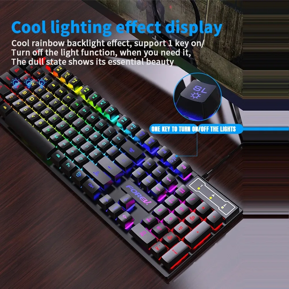 Clavier mécanique rétroéclairé - Gaming Keyboard Mouse And Headset Combo avis et prix