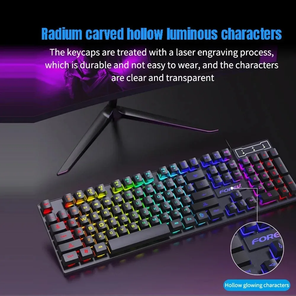 Clavier mécanique rétroéclairé - Gaming Keyboard Mouse And Headset Combo avis et prix