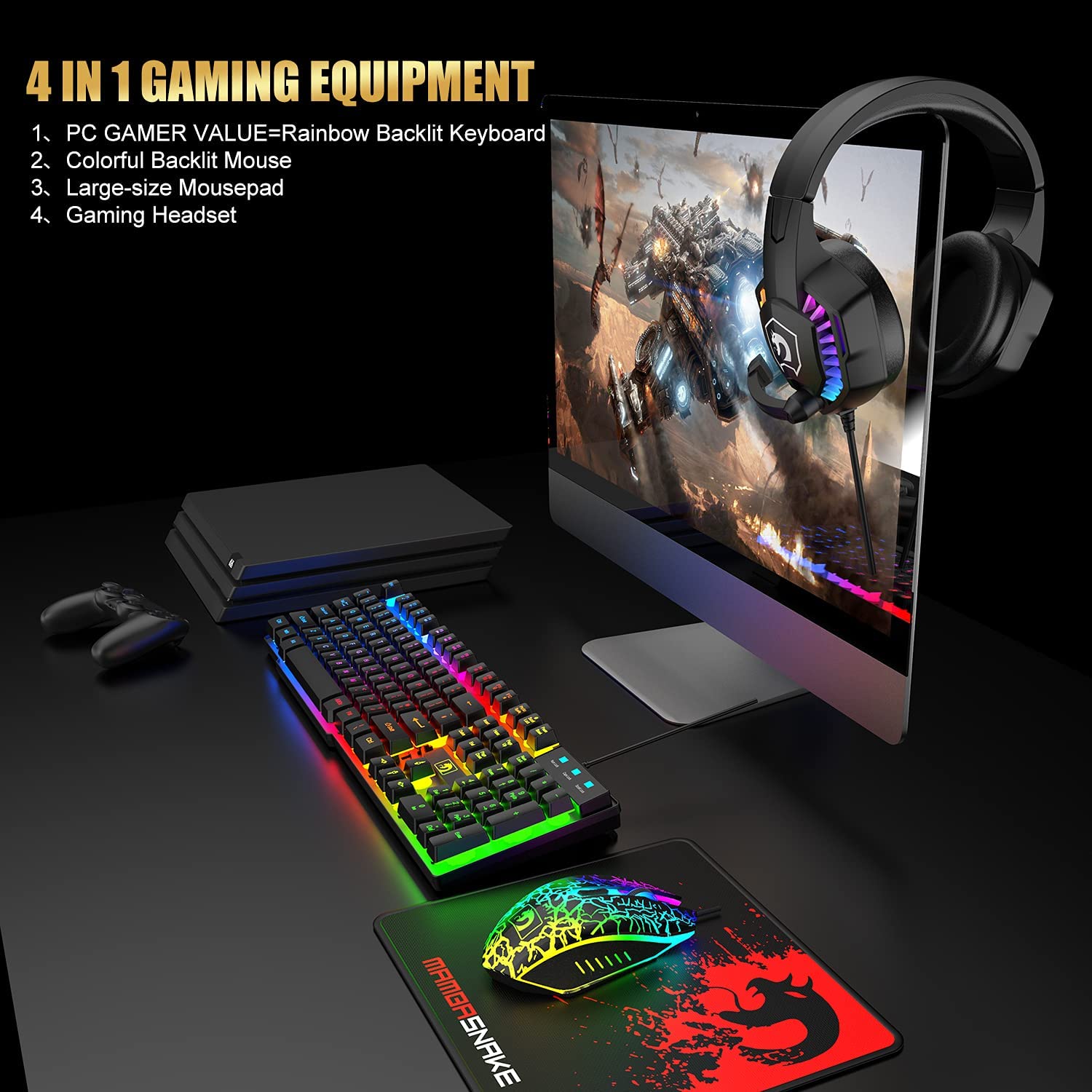 MAMBASNAKE X ZIYOULANG T11 UK  - Gaming Keyboard Mouse And Headset Combo avis et prix